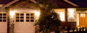 from of home highlighting security lights